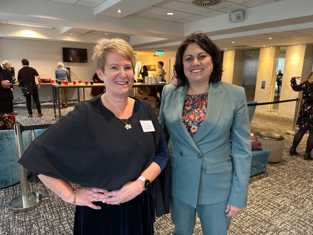 Deb Fraser, NCAT co-Chair, with Minister of Health, Hon. Dr Ayesha Verrall